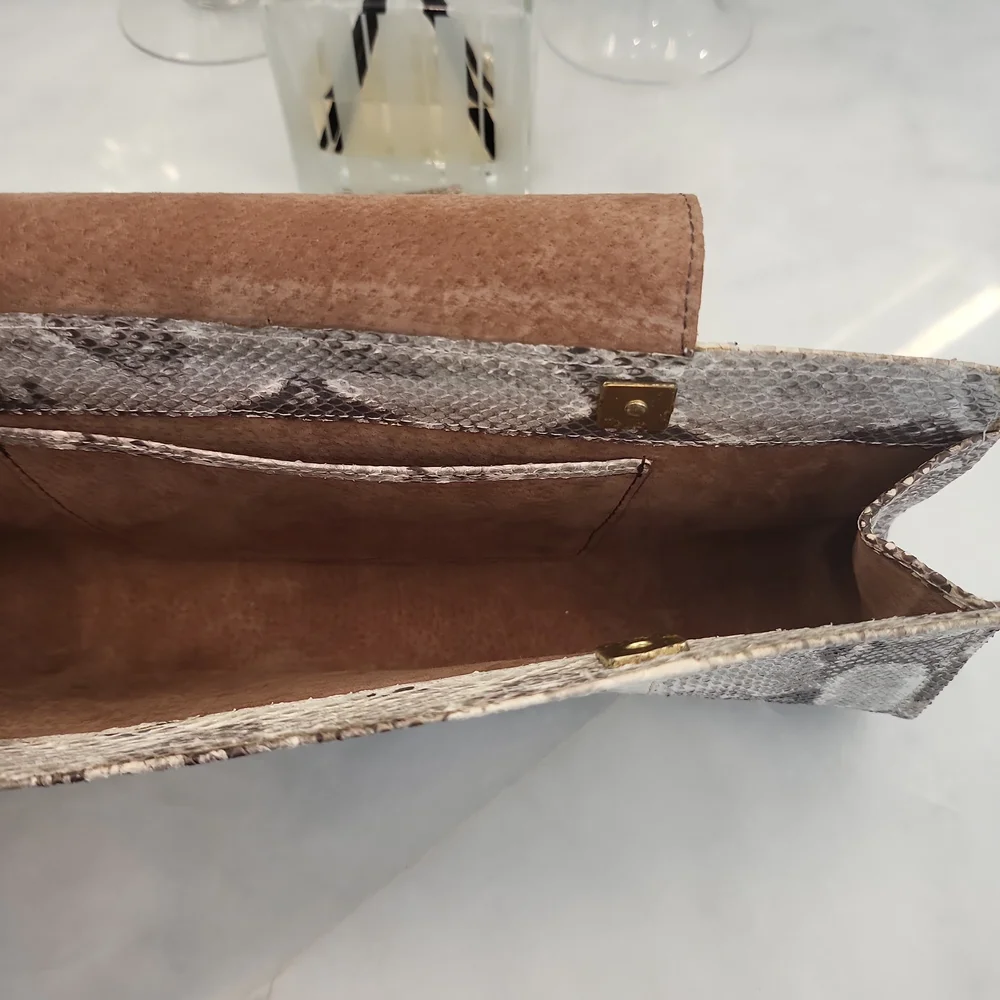 Snakeskin/ Leather Clutch Bag - Picture 5 of 9